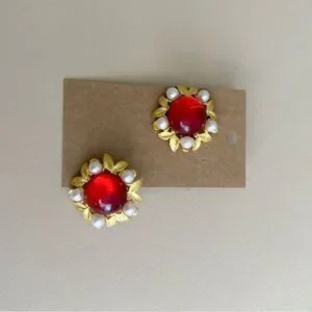 Flower statement earrings ?N1584